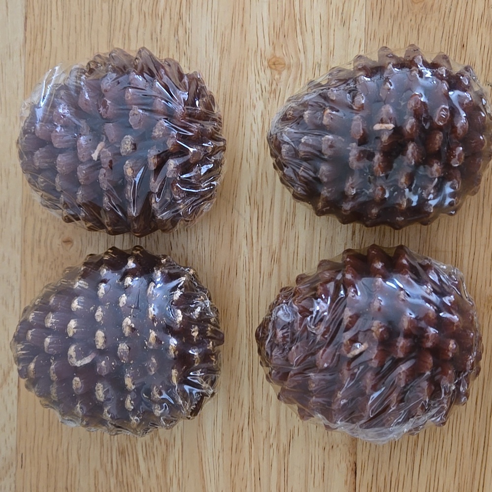 Pottery Barn 4 Fall Pine Cone Candles